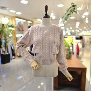 [멜로디가든]M25S3K113_꽈배기크롭V 니트