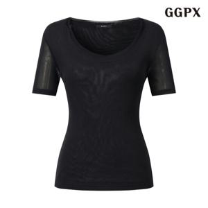 [GGPX]라운드넥 시스루 티셔츠 (GPBLW039D)