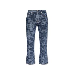 Kenzo 패턴 자카드 플레어 진 FE62DP2296J3 DS TP942379416