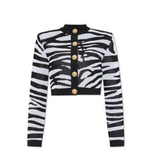 Balmain 애니멀 프린트 가디건 DFAKL195KH03 EAB TP942355671