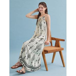 [블루레이스]에스닉 비치 홀터 롱 원피스_B5M1OP3401
