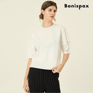 [보니스팍스] 스티치 5부 퍼프 반팔 티셔츠 (XP6TS005M0)