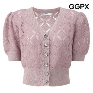 [GGPX] 실버 버튼 펀칭 글리터 니트 가디건 (GP6KG002F)