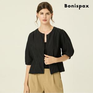 [보니스팍스] 볼륨 셔링 라운드넥 집업 점퍼 (XP6JP001M0)