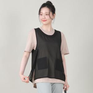 애비뉴투지 엄마옷 케리 쉬폰 시스루 옆단추 트임 여름 하프 조끼 V07501