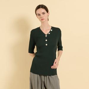 [BCBG] G 브이넥 버튼 니트탑 B5F7G480