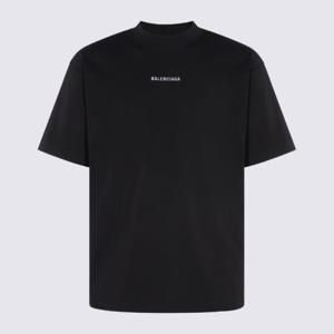 발렌시아가 블랙 크루넥 로고 티셔츠 764235 TPVK11569