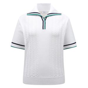 [링스] 여성 소매 배색 포인트 와이드카라 풀오버 L21D2SR257_WH
