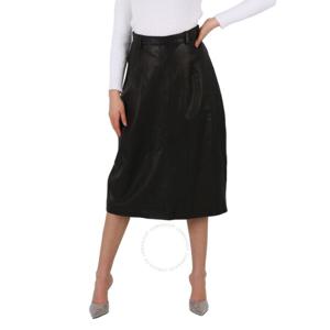 발렌시아가 블랙 하이웨스트 미디 라지 스커트, 브랜드 사이즈 36 (미국 사이즈 6) 697804 TMS01 1000