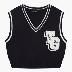[더데이걸]블링 장식 크롭 스웨터 조끼 TGVK25101 [모다아울렛