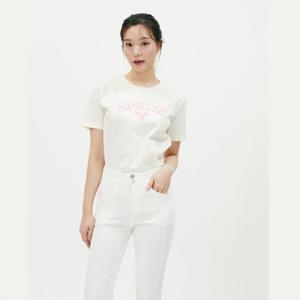 플라스틱아일랜드  (PR2CH364) [C]스팽글 자수 레터링티셔츠