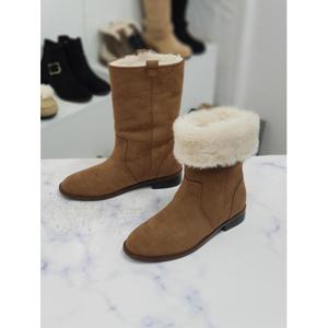 한슈 세이브존09 스웨이드 절개라인 퍼트리밍 투웨이 미들부츠 3cm(앞 0.7cm) HS353045gd