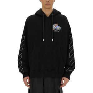 오프화이트 후드 티셔츠 OMBB085 S25FLE0051001 BLACK