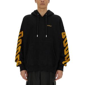오프화이트 후드 티셔츠 OMBB085 S25FLE00J1022 BLACK