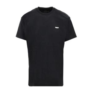 오베이 블랙 로고 프린트 반팔 티셔츠 22MC0001402 BLK