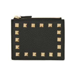발렌티노 가라바니 여성 블랙 ROCKSTUD 동전 지갑 6W2P0AI8VSH_0NO