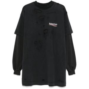 발렌시아가 긴팔 티셔츠 818555TRVK8 black