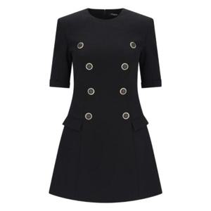 Balmain 8버튼 크레이프 드레스 DF1R7330VB00 0PA TP934675220