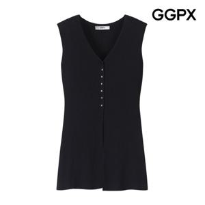 [GGPX] 스몰 버튼 골지 민소매 니트 (GP6KP009F)