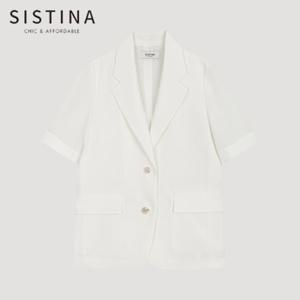 [SISTINA] 인기 오버 포멀 반팔 자켓_AWWJKO21030_OW