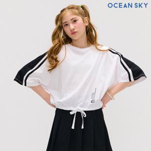 [오션스카이] 여아 어깨 절개 가오리 반팔 티셔츠-DBJG5880D01