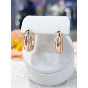 미니골드 14K [어썸 베이직] 밀그레인 원터치 귀걸이(17MM) EJIM4172