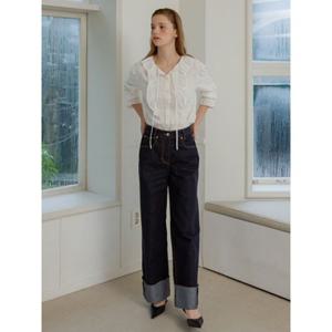 올리브데올리브 (OJ4AL859) 세미와이드핏 롤업데님팬츠 OLIVE  DES  OLIVE