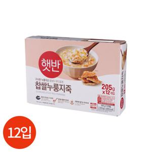 CJ 햇반 찹쌀 누룽지죽 205g x 12입