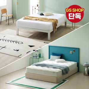 [지누스침대][SS] 퀵스냅 화이트 침대SET / 그린티 에어 하이브리드 25cm 침대 세트 프레임 슈퍼싱글