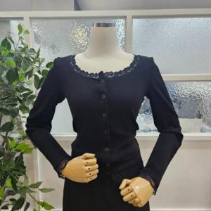 부루앤쥬디 sh06 레이스슬립가디건 블랙 BBRCCD102C