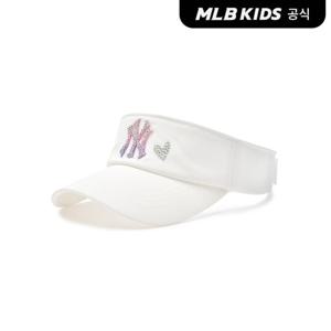 [MLB키즈 공식] 25SS 베이직 여아 스톤 리본 썬캡 NY (Ivory) 7FSC44053-50IVS