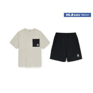 [MLB KIDS] 베이직 아웃도어 메쉬 포켓 티셔츠 세트 뉴욕양키스7AS1B0653-50CRM