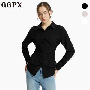 [지지피엑스]카라넥 스모크 밴딩 블라우스 (GP2SH065F)