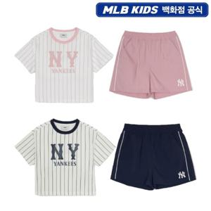 [MLB키즈]바시티 여아 스트라이프 티셔츠 세트 (7FS1V1153)