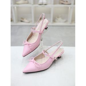 [코디엘루]메리제인 리본장식 여성 슬링백 힐 4cm CDMD100450
