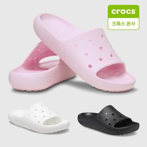 [크록스 본사] 크록스 클래식 슬라이드 V2.0 남여공용 슬리퍼 3컬러 (209401-001 209401-100 209401-6ZW)