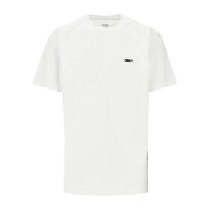 오베이 화이트 로고 프린트 코튼 반팔 티셔츠 22MC0001304 WHT