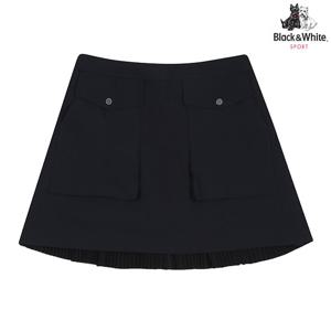 [블랙앤화이트] 여성 아웃포켓 백 플리츠 스커트 4035LZWP_BLACK