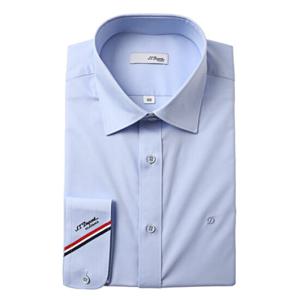 [듀퐁셔츠] 25 S S 블루 기본무지 스판 소매삼선 포인트  긴소매 일반핏 셔츠(SE5SM12LS907SBU)