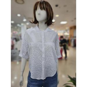 [아날도바시니] 세이브존05 헨리넥 요꼬 줄지 5부 셔츠 AY06BL03N