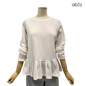 [에이비에프지]플릴 디테일 긴팔 면 티셔츠 APZ5HK46G