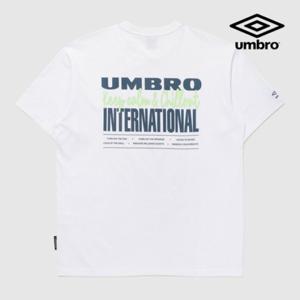[엄브로] 아이스코튼 듀라론 쿨링 레터링 반팔 티셔츠 UQ221CRS66 WHT