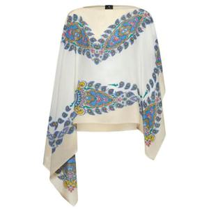 Etro 페이즐리 프린트 비대칭 판초 WAXA0013AK633 X0800 TP934688098