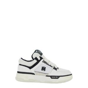 AMIRI 가죽과 혼합 기술 직물 소재의 로고 디테일 화이트 &  블랙 청키 스니커즈 남성 AMFOSR1097WHITEBLACK