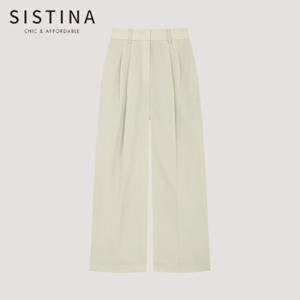 [SISTINA] 인기 모던 투턱 와이드 팬츠_AWWSLP21330_LB