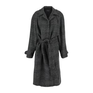 발렌시아가 와이드 노치 리버스 올오버 체크 울 코트 838934 TS