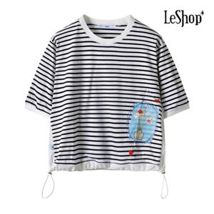 [르샵] 플라워 스케치 스트라이프 티셔츠 (BP6TS016A)