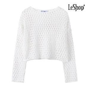 [르샵] 보트넥 펀칭 크롭 니트 (BP6KP006A)