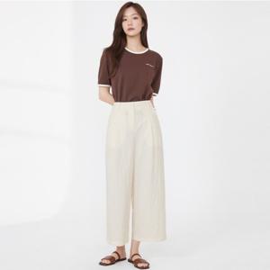 플라스틱아일랜드  (PR2WP664) 반밴딩 핀턱 팬츠