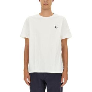 Fred Perry 로고 자수 크루넥 티셔츠 M1600 129SNOWWHITE TP942540314